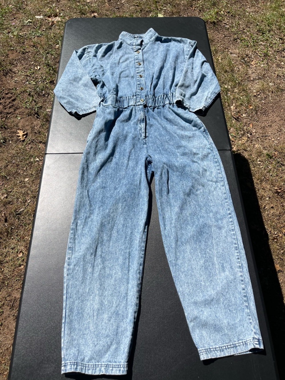 Vintage 80s 90s acid washed denim jumpsuit size 14